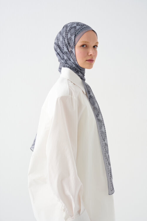 Prag Soft Pamuk Şal - Gri - Camellia Scarfs (1)