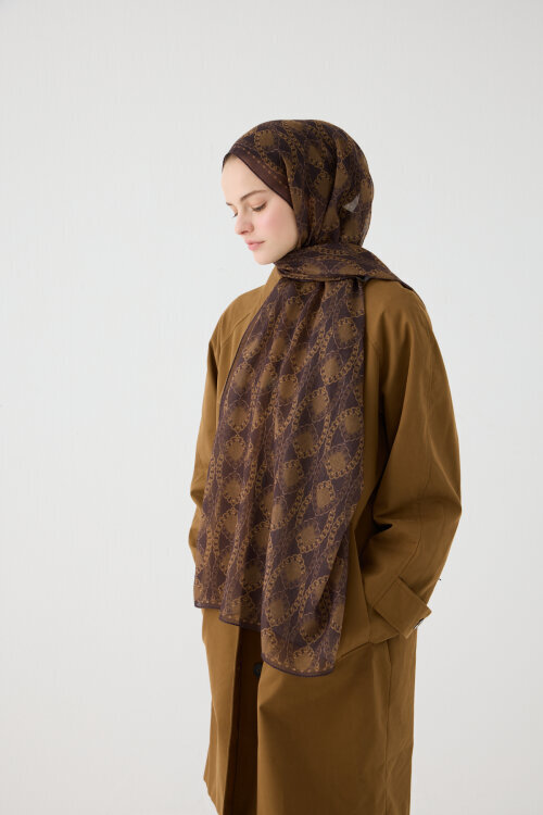 Prag Soft Pamuk Şal - Koyu Kahve - Camellia Scarfs (1)