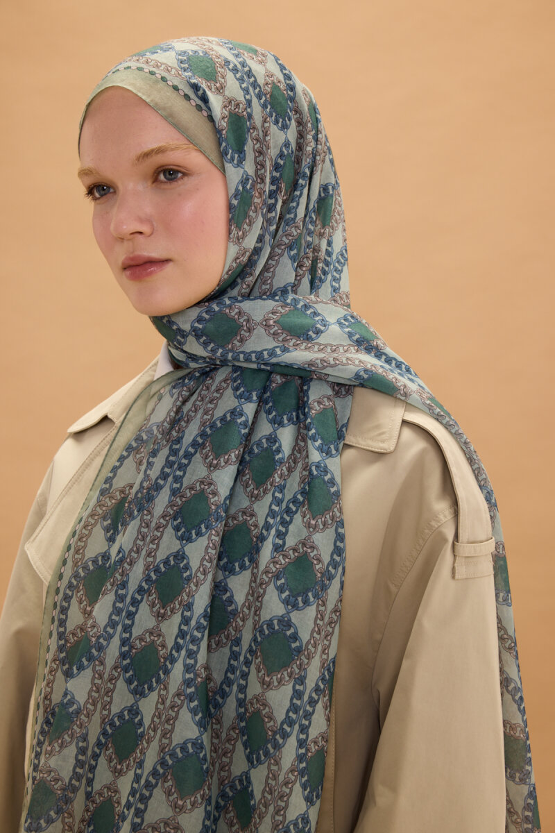 Prag Soft Pamuk Şal - Mint - 4