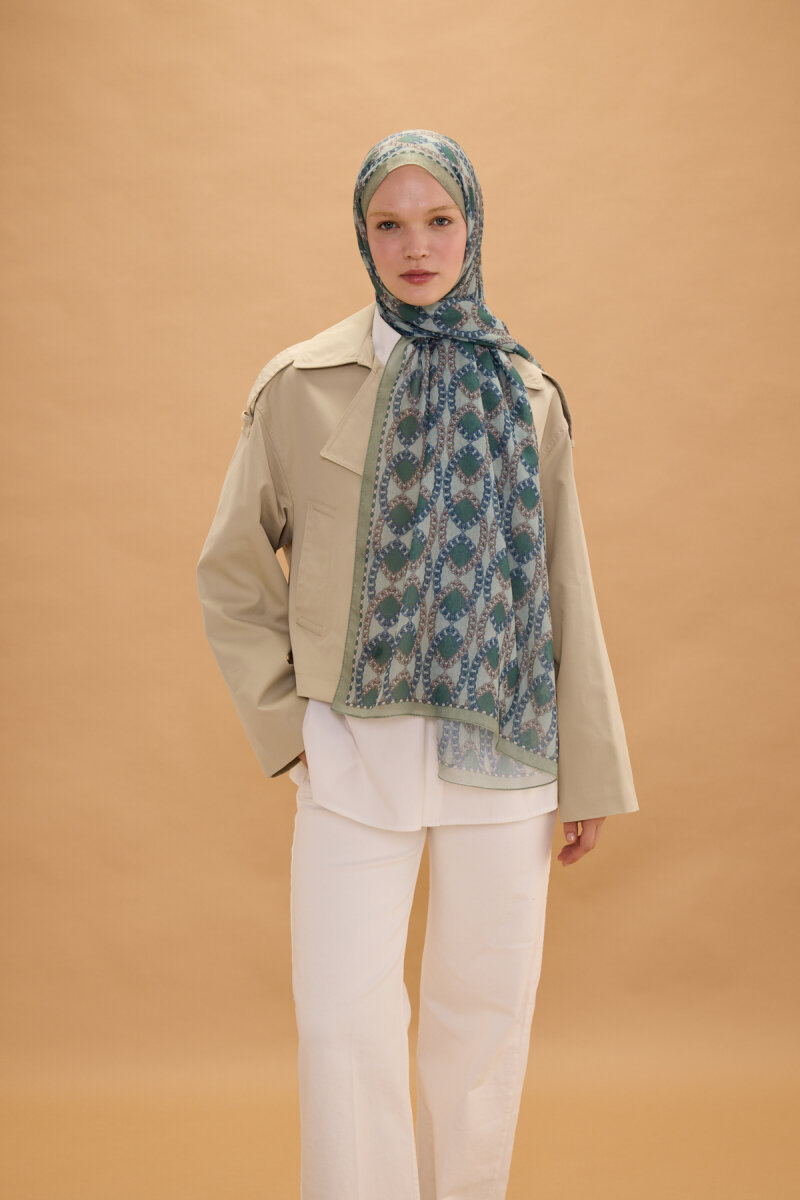 Prag Soft Pamuk Şal - Mint - 1