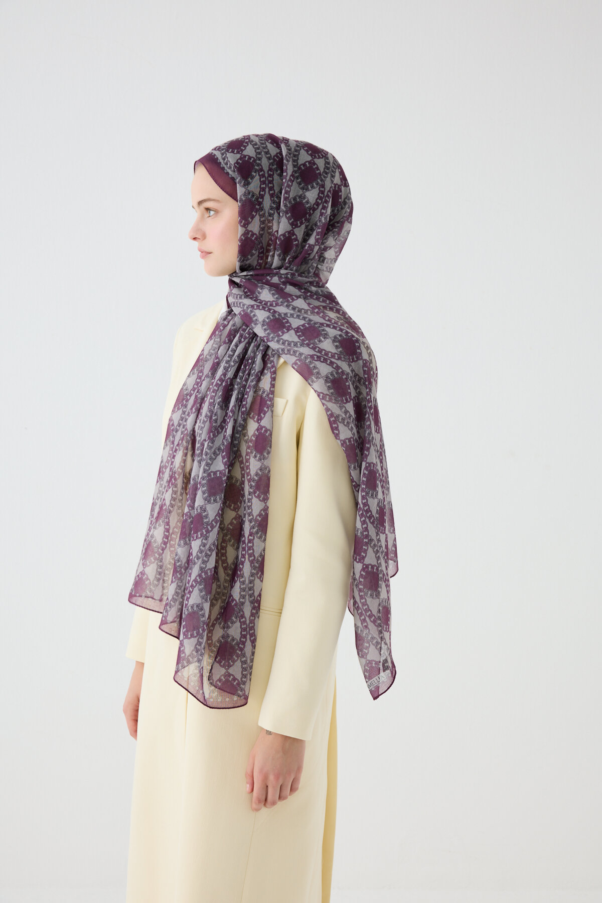 Prag Soft Pamuk Şal - Mor - Camellia Scarfs (1)