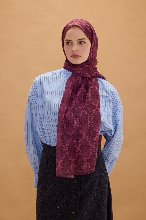 Prag Soft Pamuk Şal - Mürdüm 