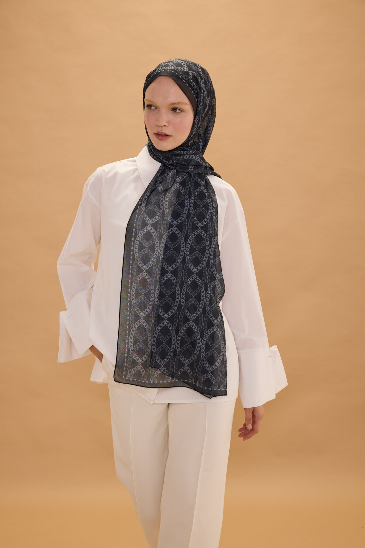 Prag Soft Pamuk Şal - Siyah - Camellia Scarfs