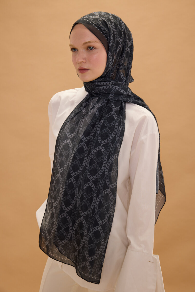 Prag Soft Pamuk Şal - Siyah - 3