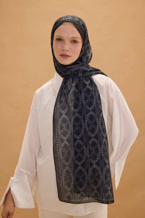 Prag Soft Pamuk Şal - Siyah - Camellia Scarfs (1)