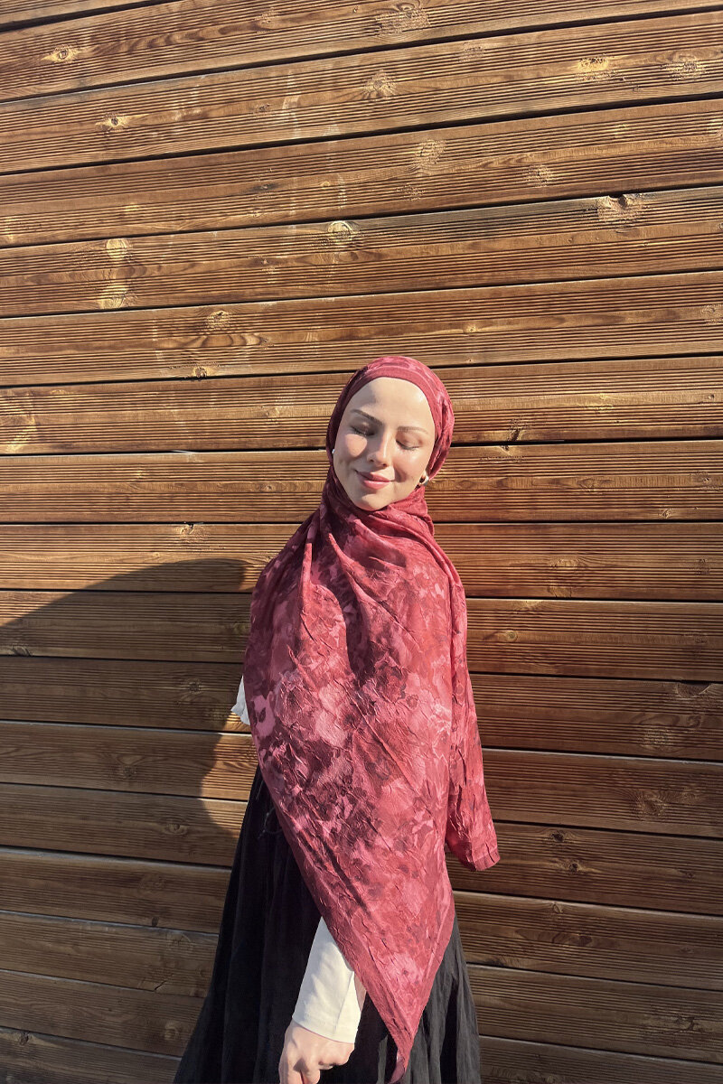 Pretty Kraş Şal - Cherry - 3
