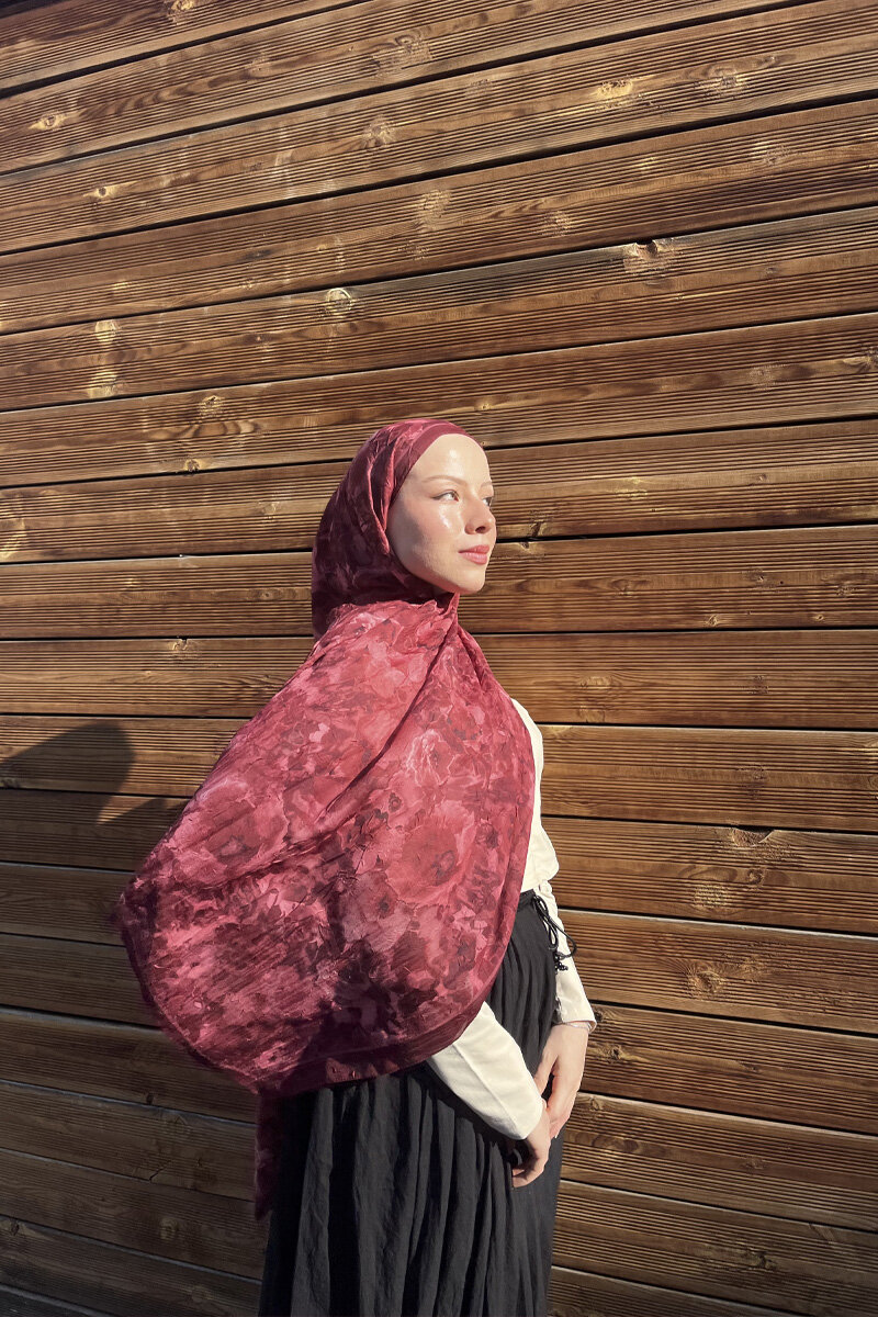 Pretty Kraş Şal - Cherry - 2