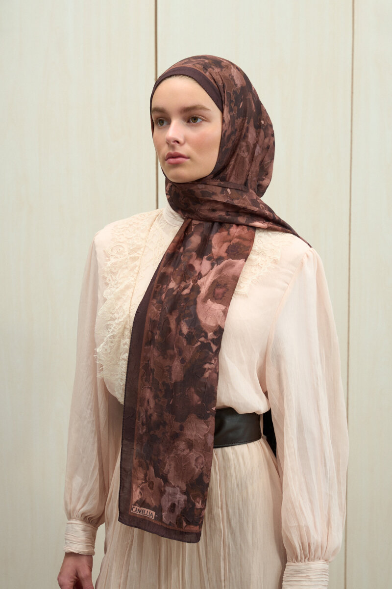 Pretty Kraş Şal - Kahve - 1