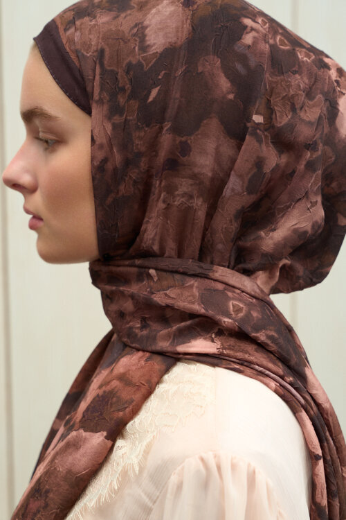 Pretty Kraş Şal - Kahve - Camellia Scarfs (1)