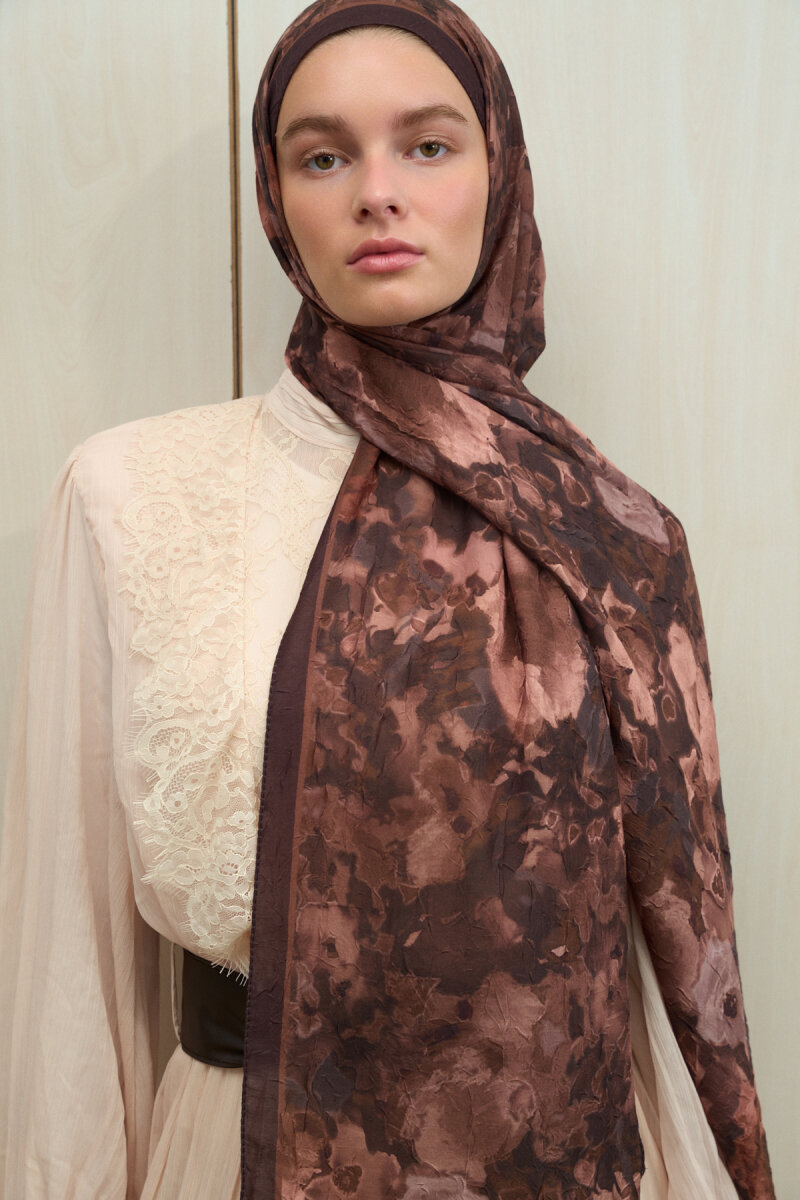 Pretty Kraş Şal - Kahve - 3