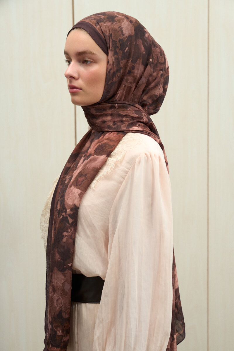 Pretty Kraş Şal - Kahve - 4