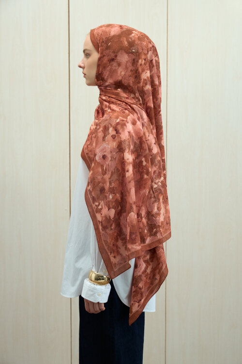 Pretty Kraş Şal - Kiremit - Camellia Scarfs (1)