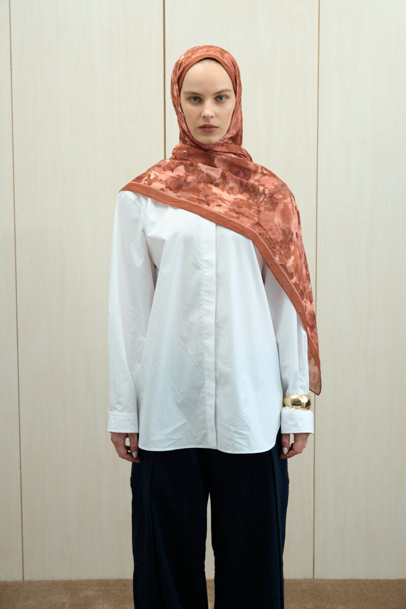 Pretty Kraş Şal - Kiremit - 3