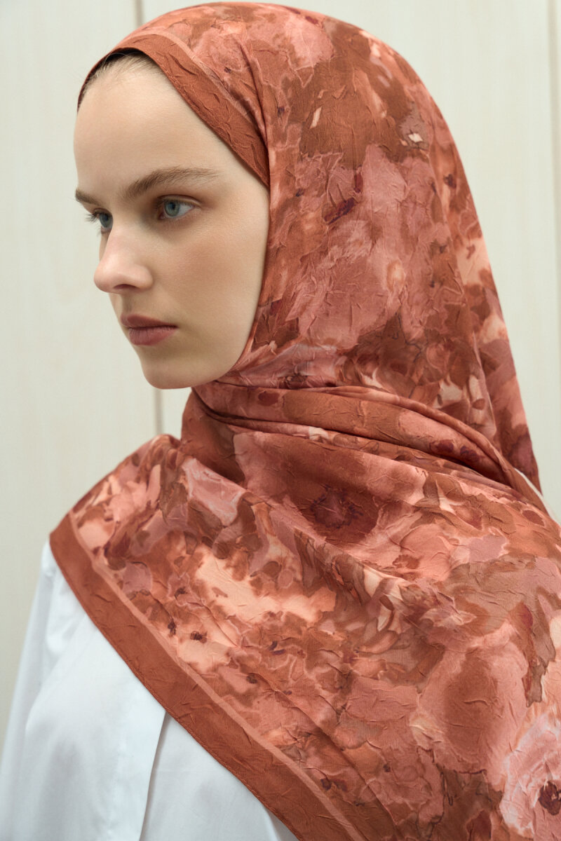Pretty Kraş Şal - Kiremit - 4