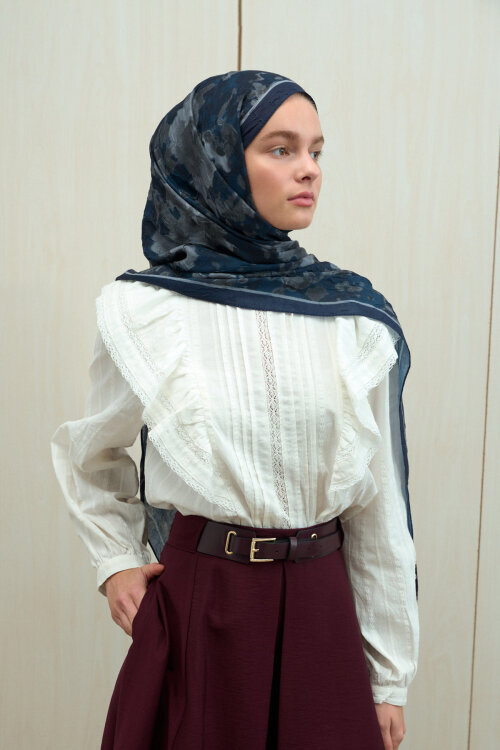Pretty Kraş Şal - Lacivert 