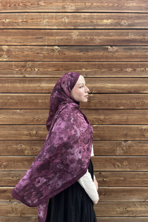 Pretty Kraş Şal - Mürdüm - Camellia Scarfs (1)
