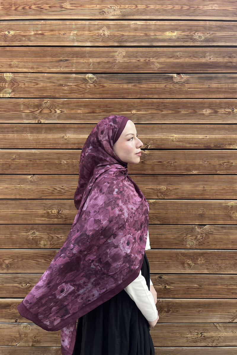 Pretty Kraş Şal - Mürdüm - 2