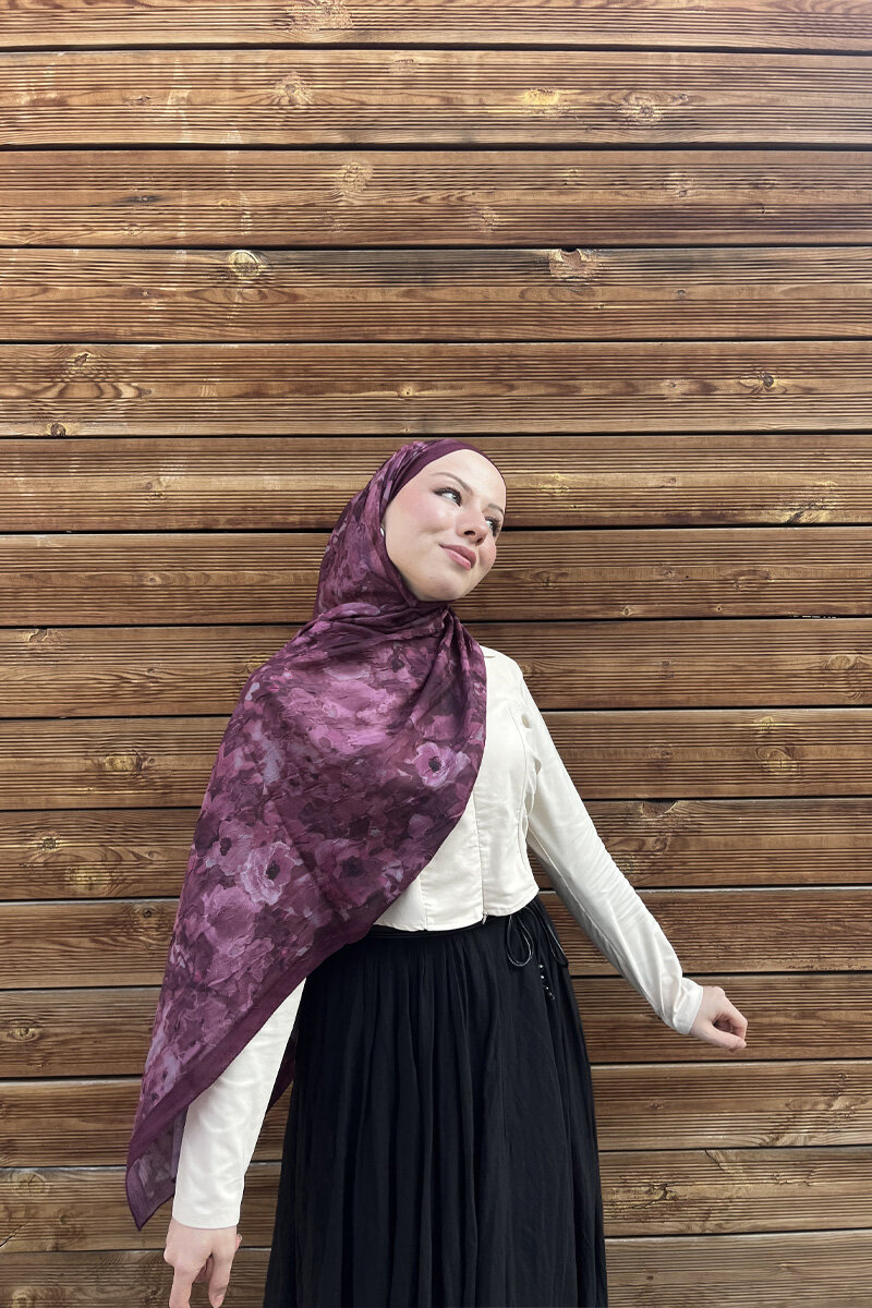 Pretty Kraş Şal - Mürdüm - 3