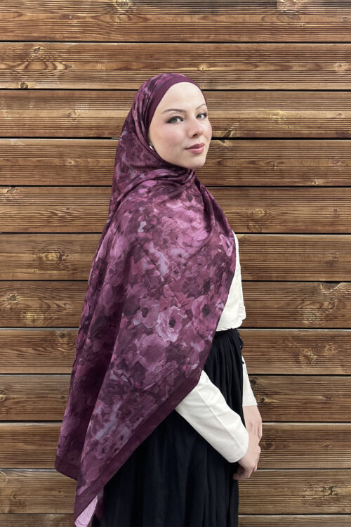 Pretty Kraş Şal - Mürdüm 