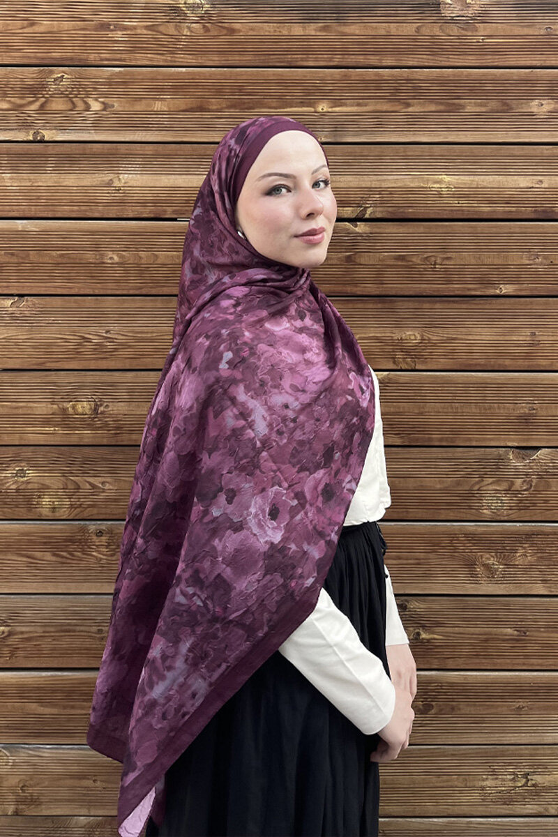 Pretty Kraş Şal - Mürdüm - 1