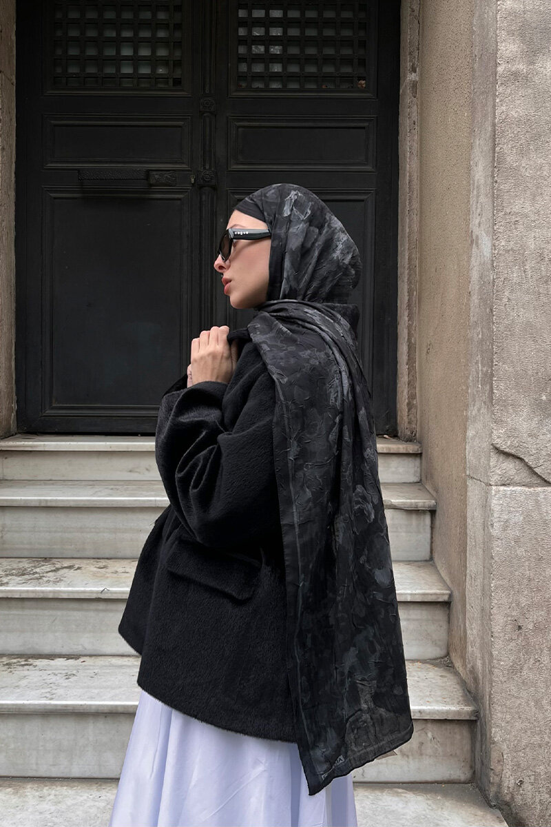 Pretty Kraş Şal - Siyah - 1