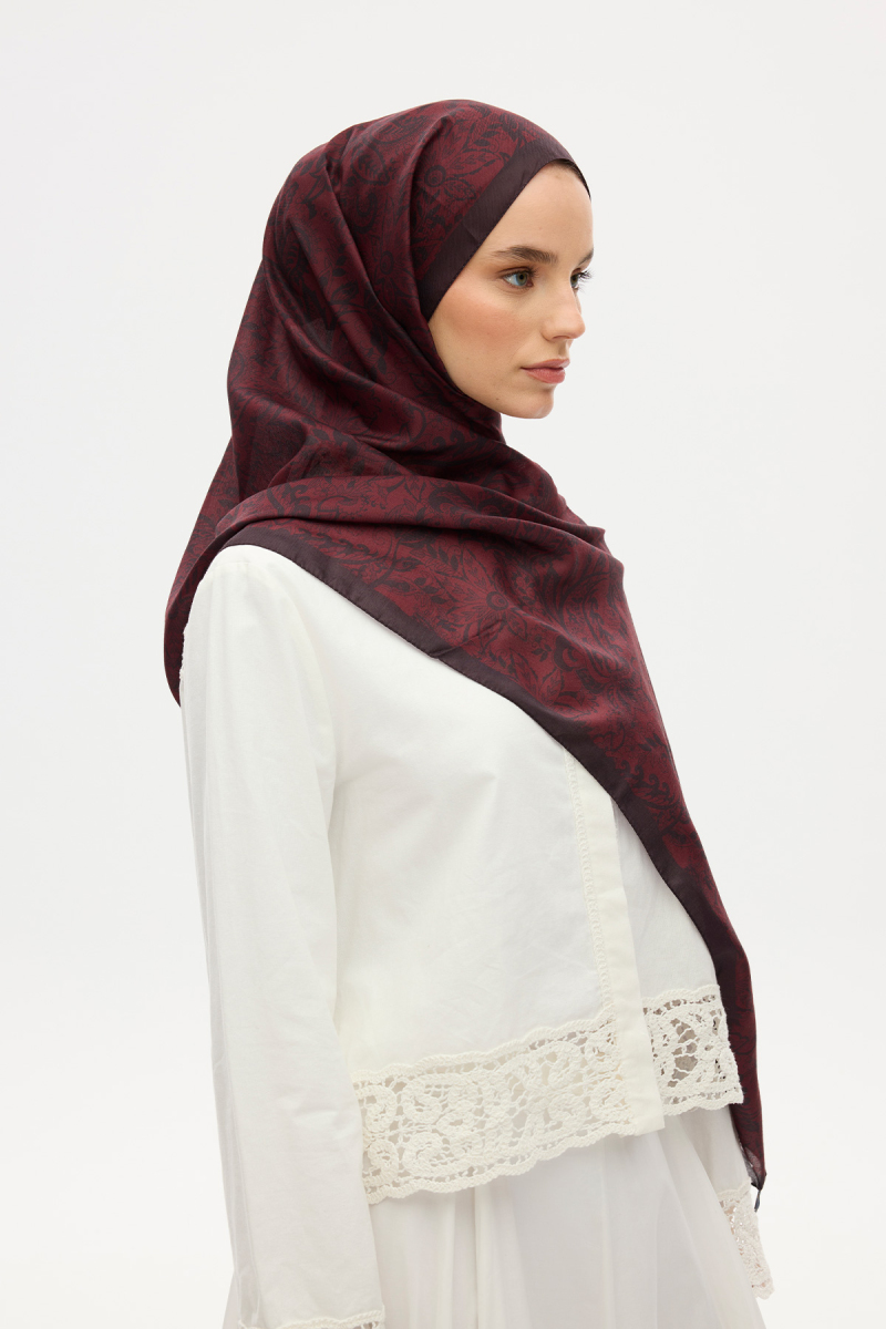 Reflection Soft Şal - Bordo - 3