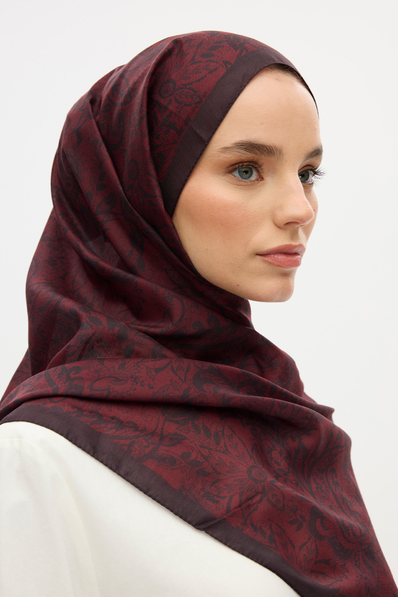 Reflection Soft Şal - Bordo - 4