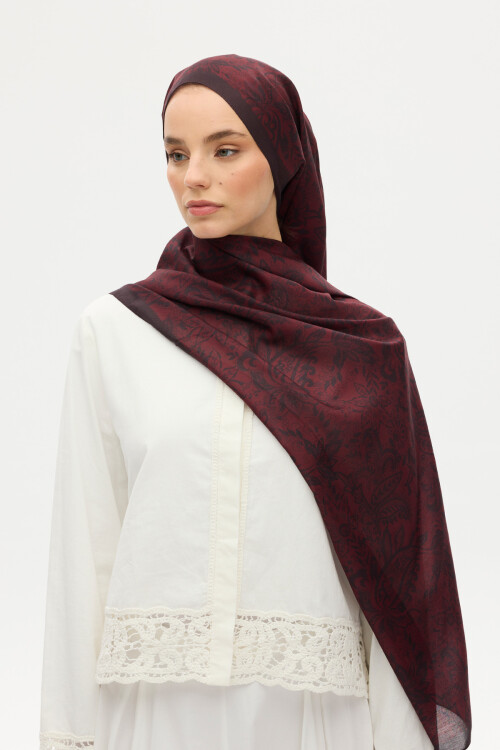 Reflection Soft Şal - Bordo - Camellia Scarfs (1)