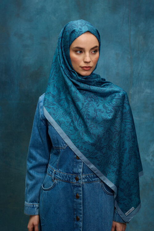 Reflection Soft Şal - İndigo - Camellia Scarfs (1)