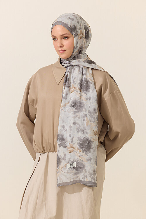 Ria Rami Şal - Gri - Camellia Scarfs (1)