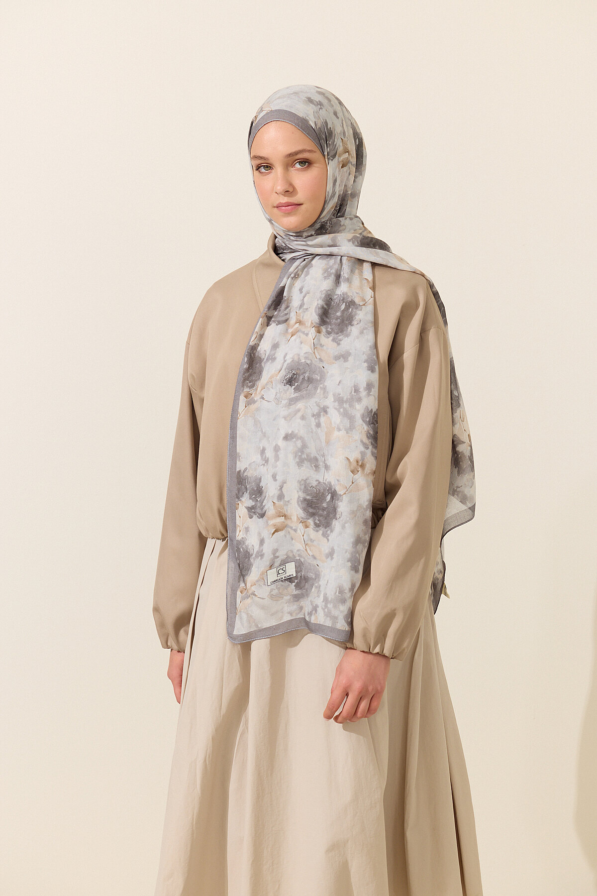 Ria Rami Şal - Gri - Camellia Scarfs