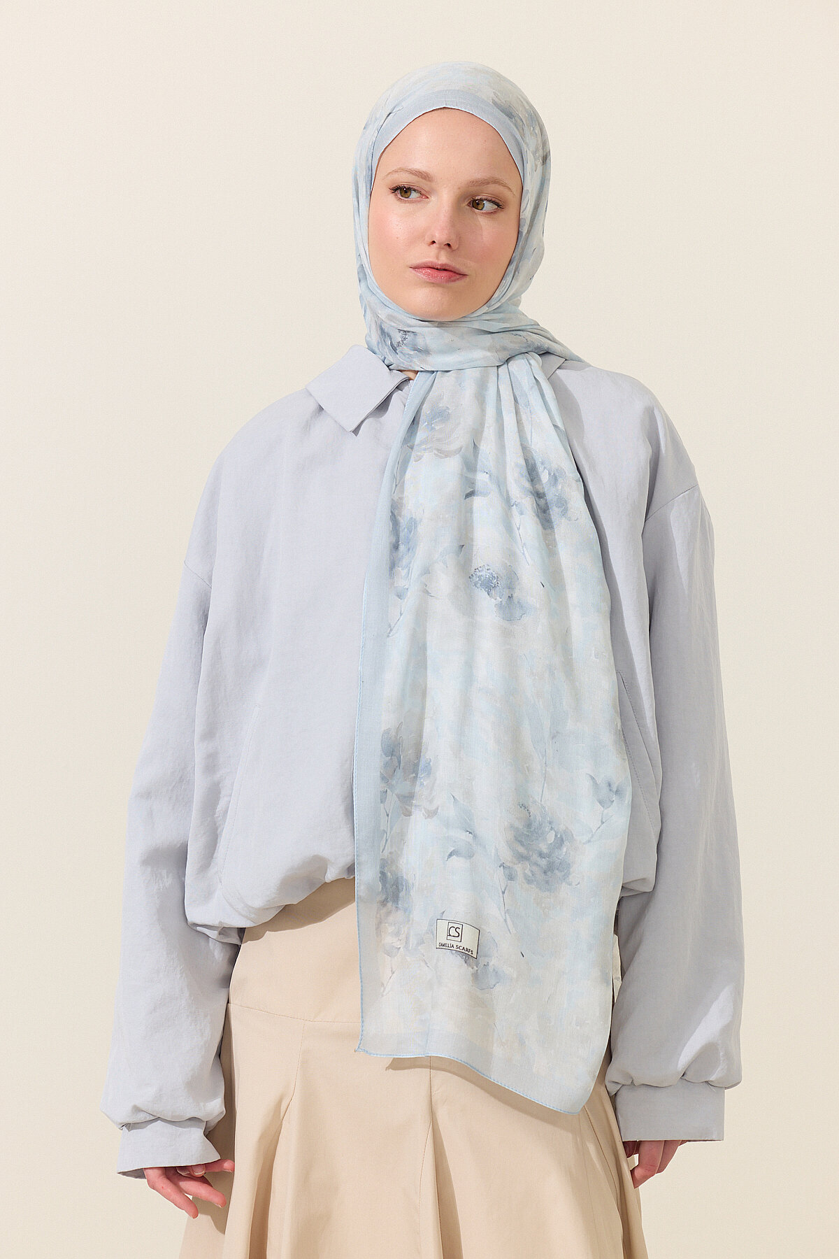 Ria Rami Şal - Mavi - Camellia Scarfs