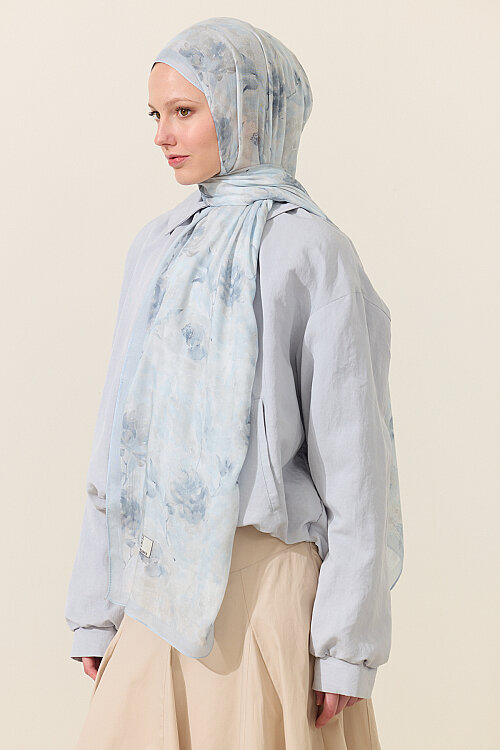 Ria Rami Şal - Mavi - Camellia Scarfs (1)