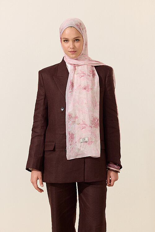 Ria Rami Şal - Pembe - Camellia Scarfs