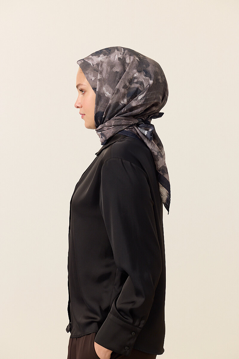 Rosalie Pamuk Viskon Eşarp - Siyah - 3