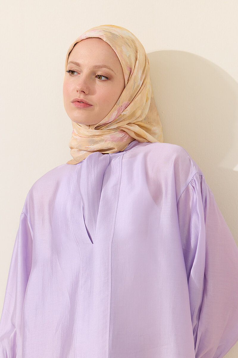 Rosalie Pamuk Viskon Eşarp - Somon - 4