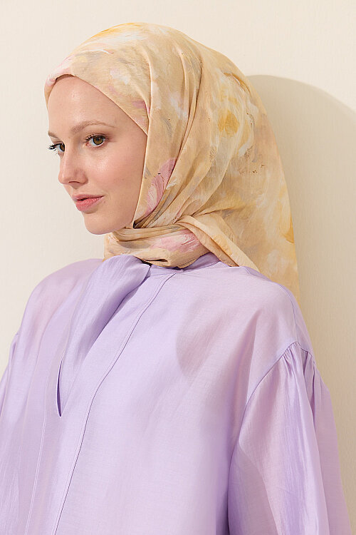 Rosalie Pamuk Viskon Eşarp - Somon - Camellia Scarfs (1)