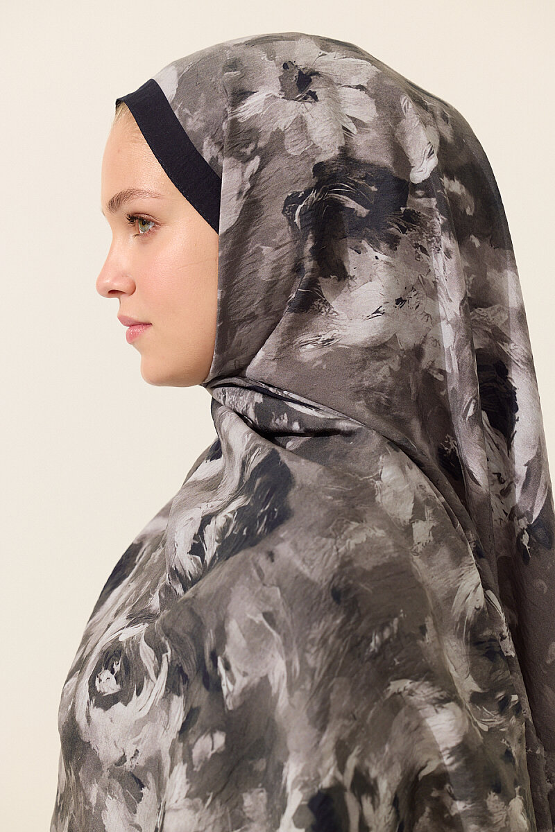 Rosalie Pamuk Viskon Şal - Siyah - 4