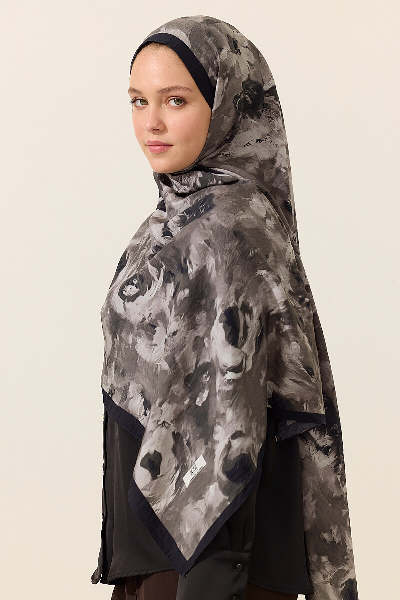 Rosalie Pamuk Viskon Şal - Siyah - 2