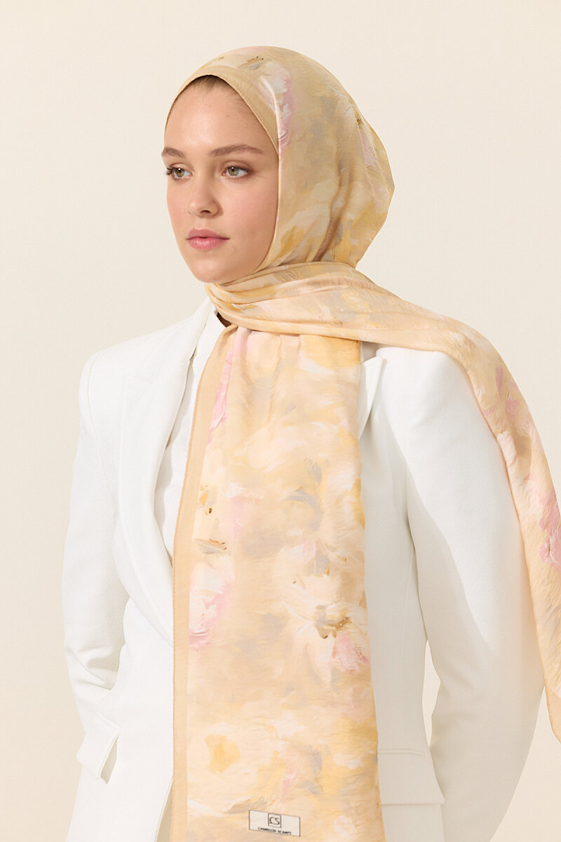Rosalie Pamuk Viskon Şal - Somon - 2