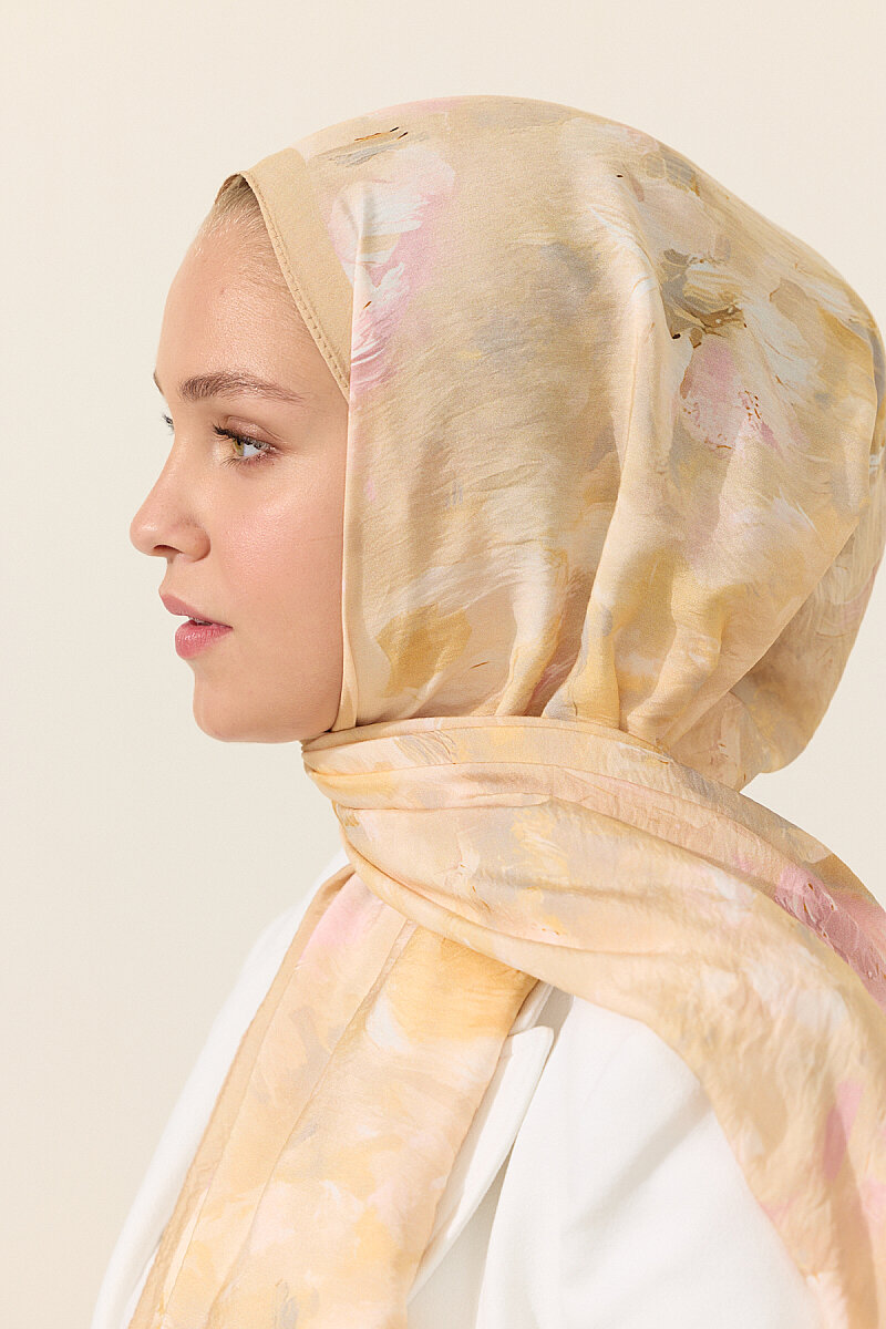 Rosalie Pamuk Viskon Şal - Somon - 4