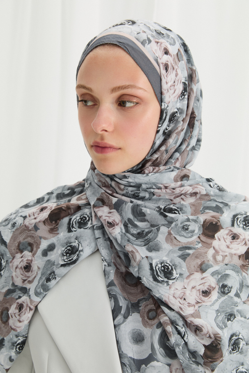 Rosemary Kraş Şal - Gri - 3