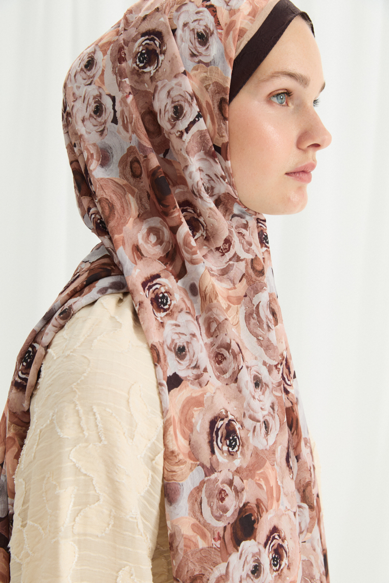 Rosemary Kraş Şal - Kahve - 3