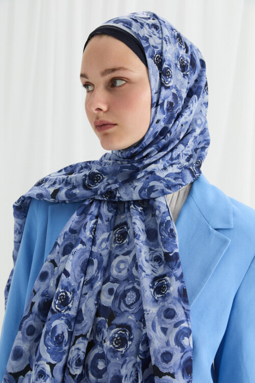 Rosemary Kraş Şal - Lacivert - Camellia Scarfs (1)