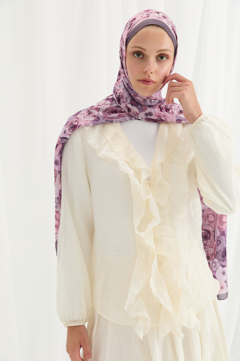 Rosemary Kraş Şal - Lavanta - 3