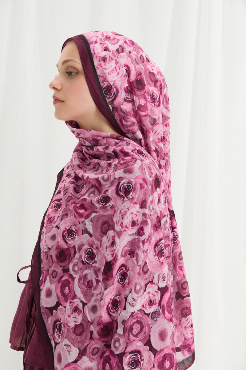 Rosemary Kraş Şal - Mürdüm - 3