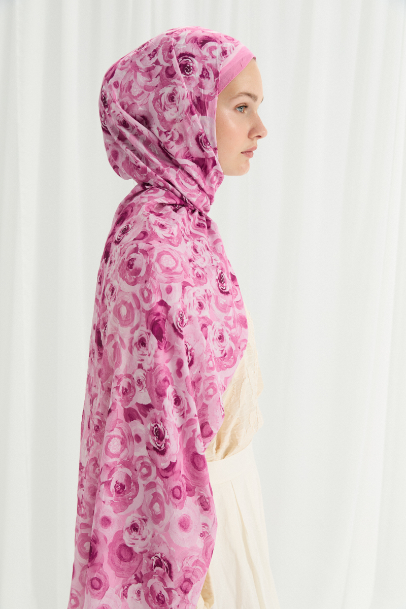 Rosemary Kraş Şal - Pembe - 4