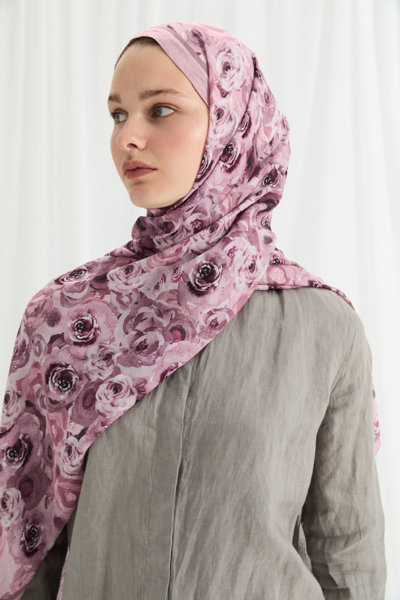 Rosemary Kraş Şal - Pudra - 3