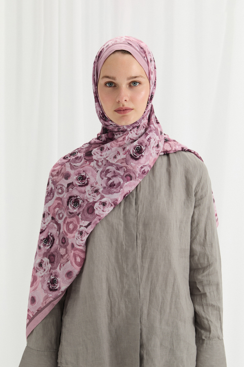 Rosemary Kraş Şal - Pudra - 1