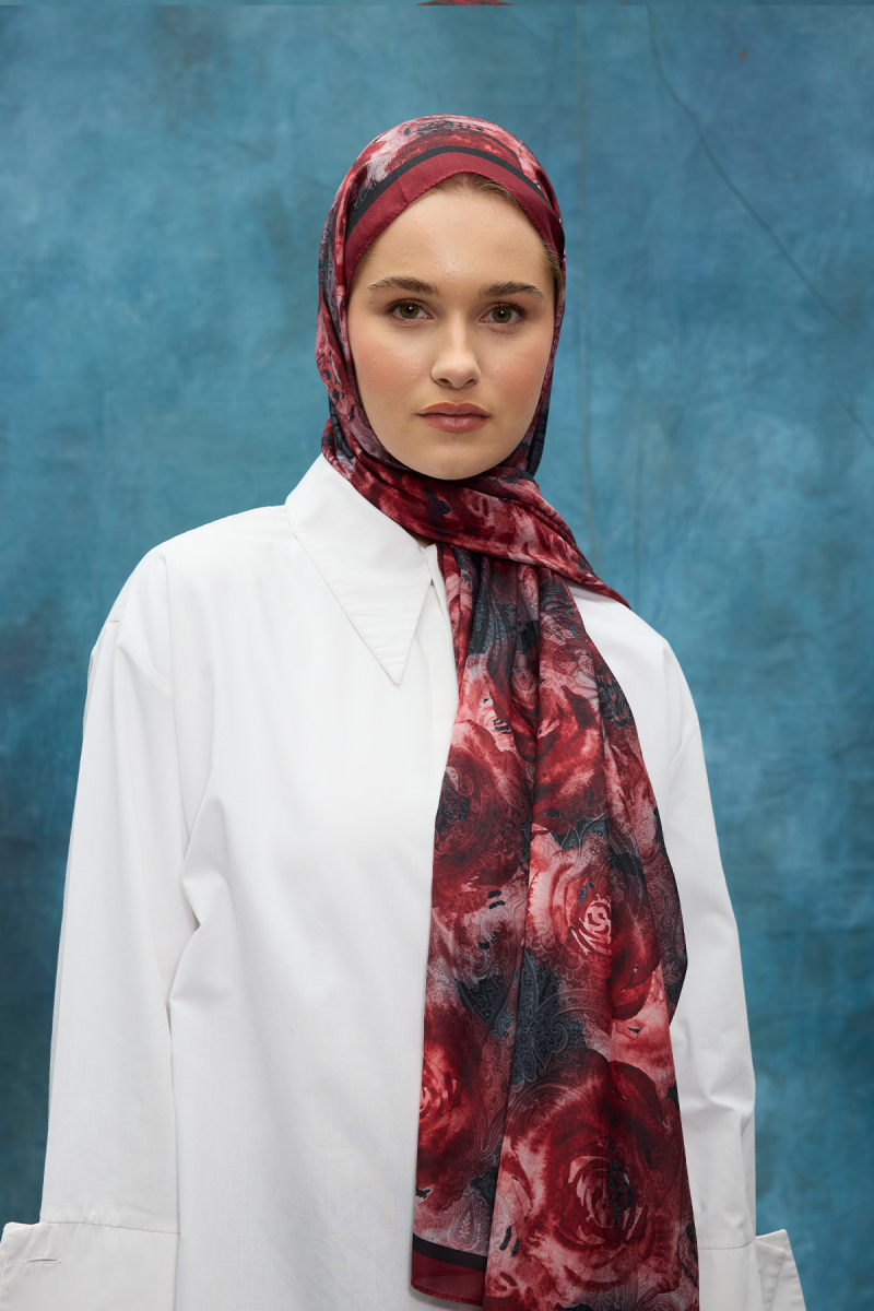 Rossa Desen Soft Şal - Kırmızı - 1